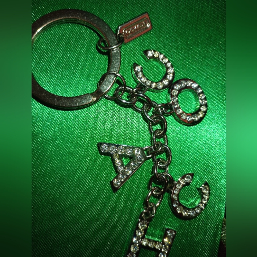 Coach Rare Crystal Pave Silver Rhinestone Keychain - Picture 12 of 16